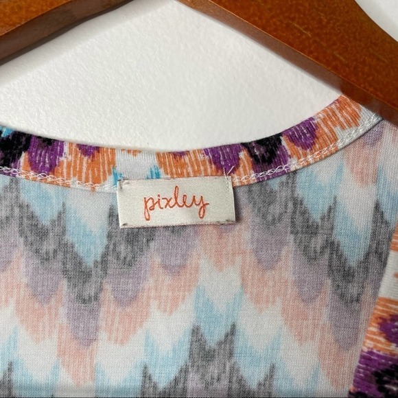 Pixley Multicolor Chevron Asymmetrical Tee Siz S Small - Picture 4 of 7